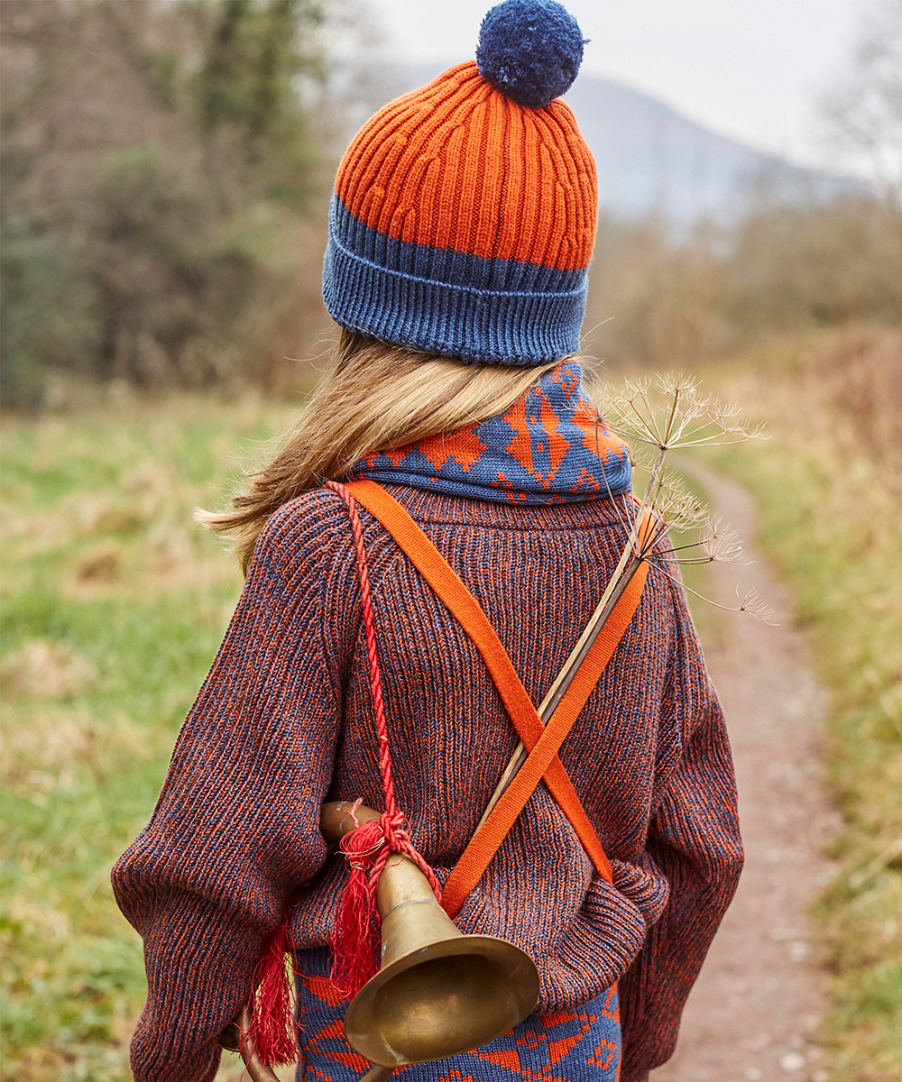 Gwyllion Beanie - Denim / Pumpkin