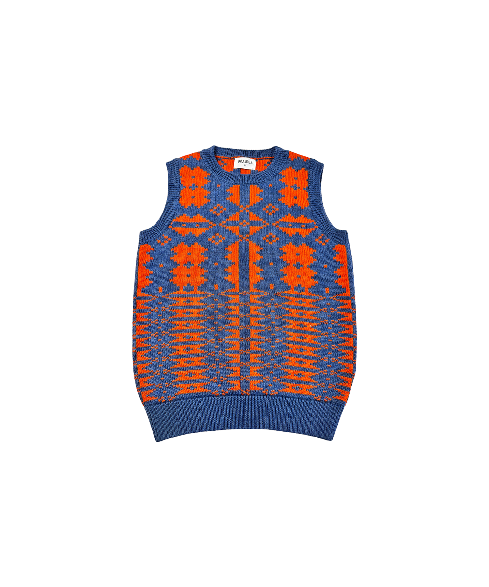 Eryri Vest - Denim / Pumpkin