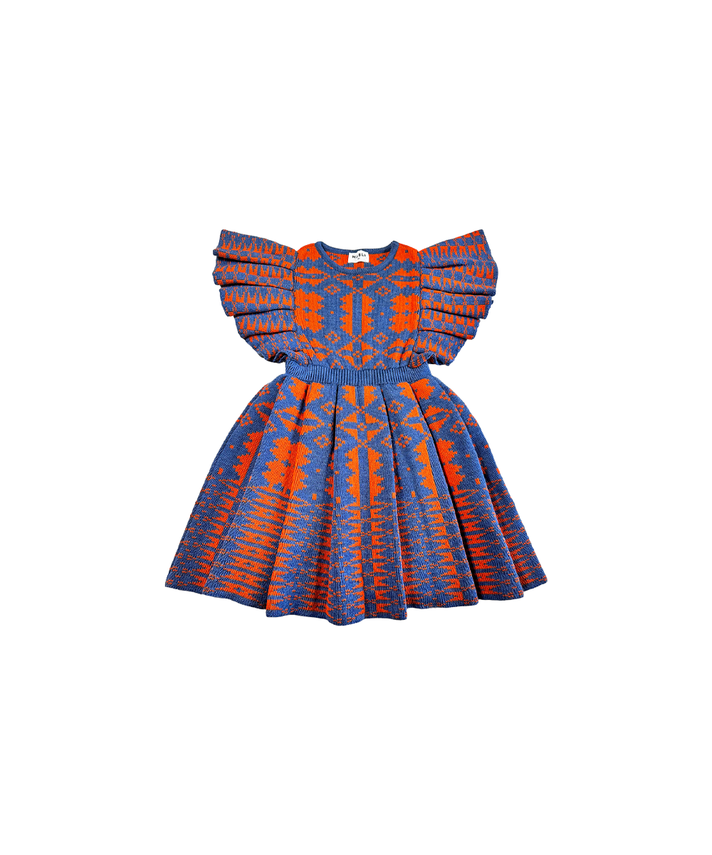 Eryri Dress - Denim / Pumpkin