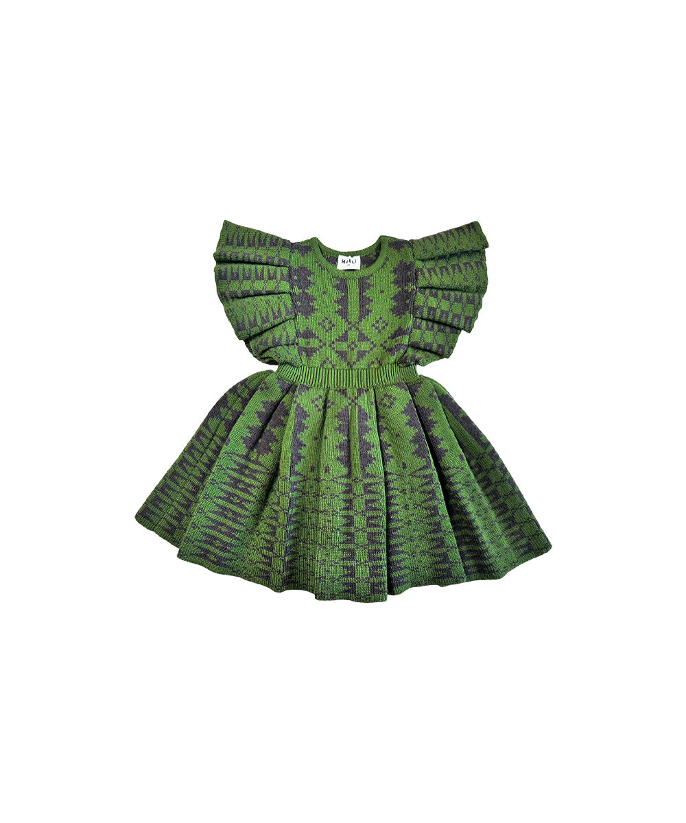 Eryri Dress - Monstera / Umber