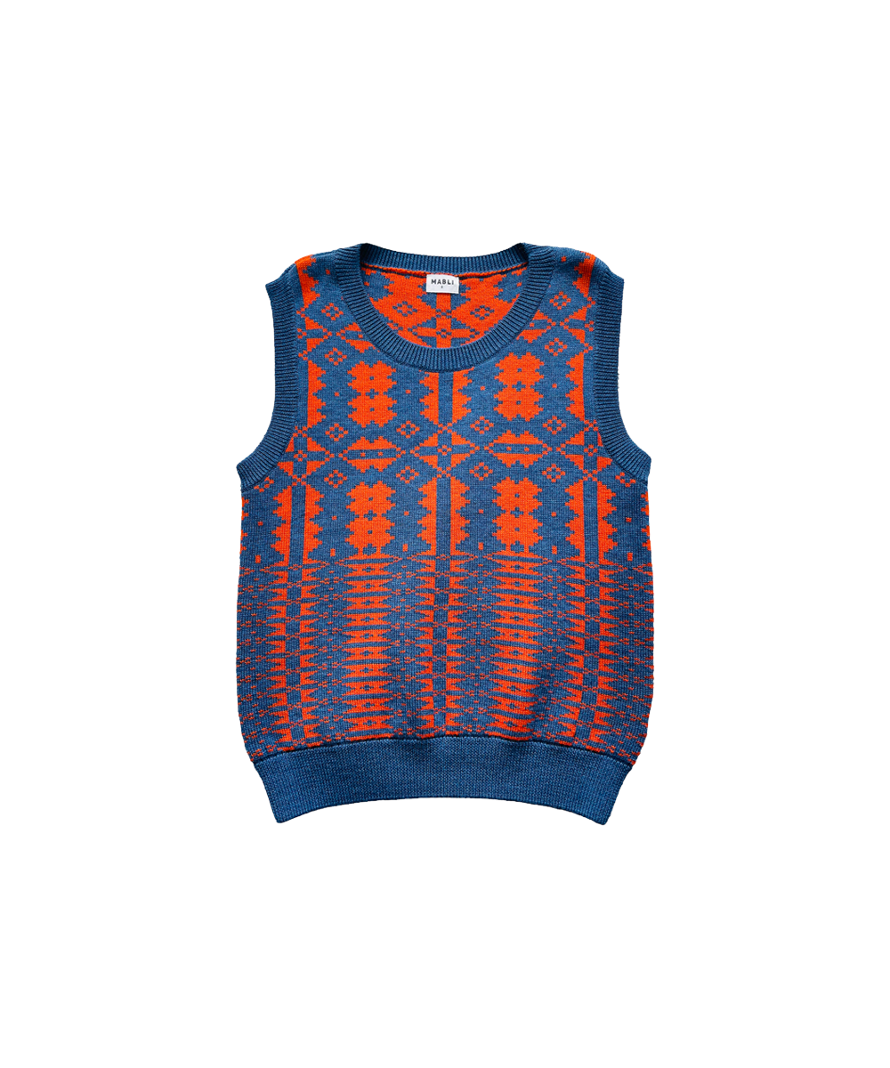 Eryri Vest - Denim / Pumpkin (Adult)