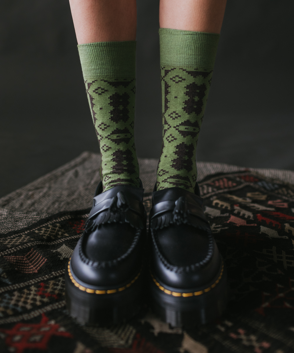 Eryri Socks - Monstera / Umber (Adult)