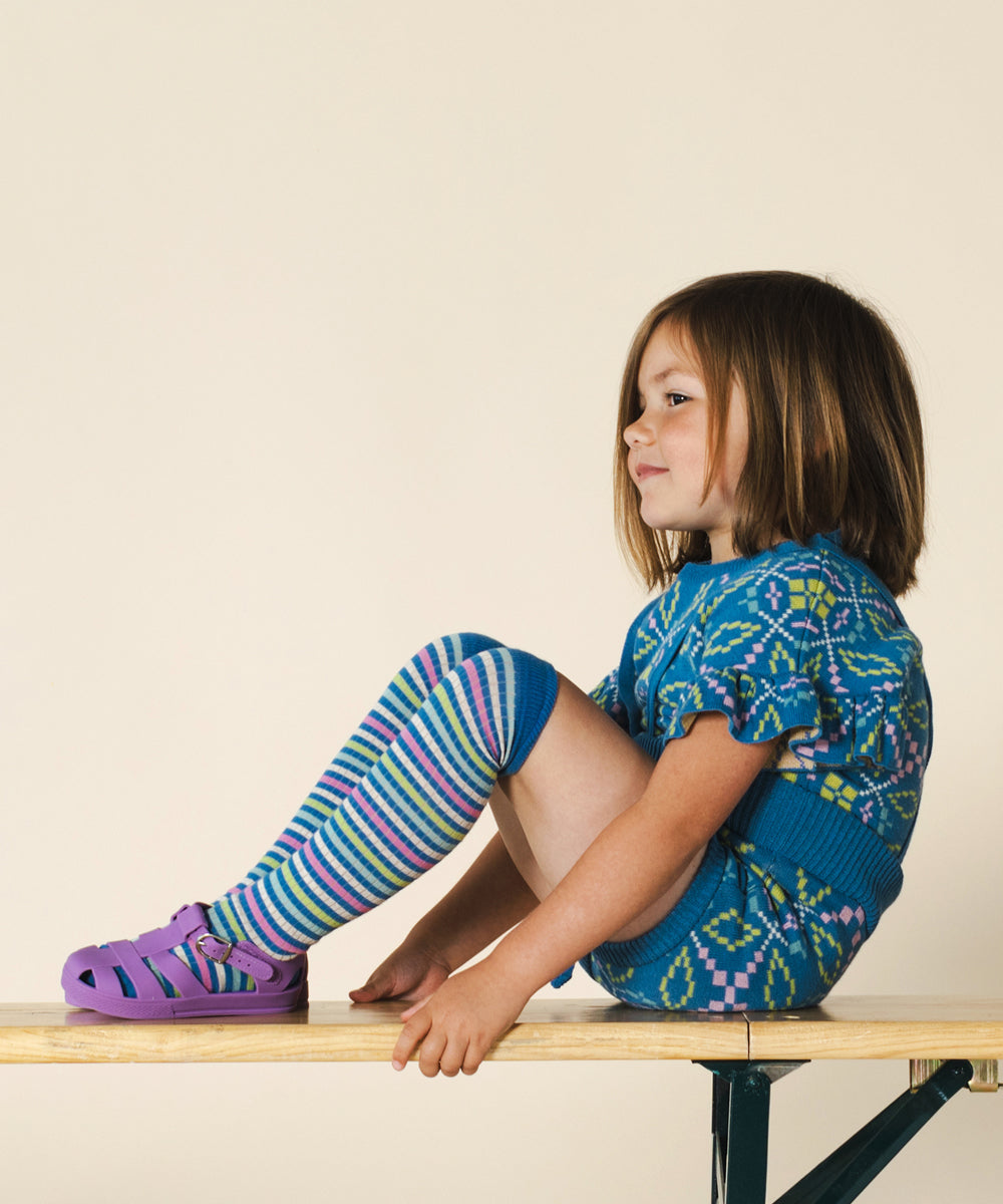 Aeron Knee High Socks Cobalt Stripe - Child